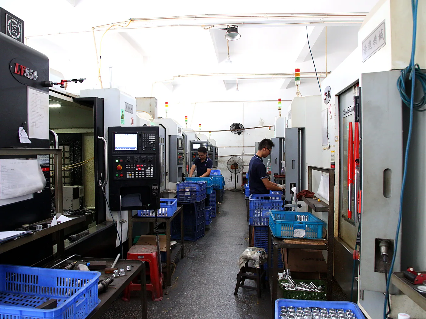 Radial drilling machine on the shop floor